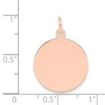 14k Rose Gold Plain .011 Gauge Round Engravable 18mm Disc Charm - Image 4