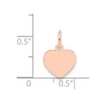 14k Rose Gold Plain .018 Gauge Engraveable Heart 12x10mm Disc Charm - Image 4