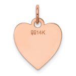 14k Rose Gold Plain .013 Gauge Engraveable Heart 15x14mm Disc Charm - Image 3