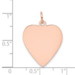 14k Rose Gold Plain .018 Gauge Engraveable Heart 24x21mm Disc Charm - Image 4