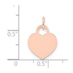 14k Rose Gold Plain .013 Gauge Medium Engraveable Heart 19x15mm Disc Charm - Image 4