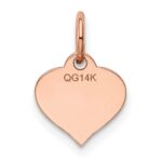 14k Rose Gold Plain .013 Gauge Engravable Heart 10mm Disc Charm - Image 3