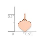 14k Rose Gold Plain .018 Gauge Engravable Heart 10mm Disc Charm - Image 4