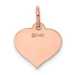 14k Rose Gold Plain .013 Gauge Engravable Heart 14x12mm Disc Charm - Image 3
