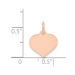 14k Rose Gold Plain .011 Gauge Engravable Heart 14x12mm Disc Charm - Image 4