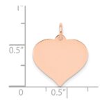 14k Rose Gold Plain .018 Gauge Engravable Heart 16x17mm Disc Charm - Image 4