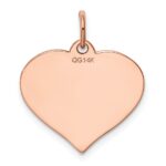 14k Rose Gold Plain .027 Gauge Engravable Heart 19x18mm Disc Charm - Image 3