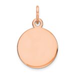 14k Rose Gold Plain .035 Gauge Round Engraveable 11mm Disc Charm