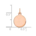 14k Rose Gold Plain .027 Gauge Round Engraveable 11mm Disc Charm - Image 2
