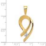 14k Complete 1/4 carat AA Diamond Slide Fits up to 2mm Regular/6mm Fancy or Reversible Omega - Image 3