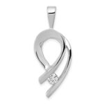 14k White Gold Complete 1/4 carat AA Diamond Slide Fits up to 2mm Regular/6mm Fancy or Reversible Omega