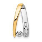 14k Two-tone Peg-Set AA Diamond Semi-Mount Slide Fits up to 2mm Regular/6mm Fancy or Reversible Omega - Image 2