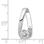 14k White Gold Peg-Set AA Diamond Semi-Mount Slide Fits up to 4mm Regular/6mm Fancy or Reversible Omega - Image 4