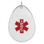Sterling Silver Rhodium-plated Medical Jewelry Pendant