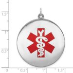 Sterling Silver Rhodium-plated Medical Jewelry Pendant - Image 4