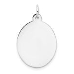 14k White Gold Plain .011 Gauge Oval Engravable 23x16mm Disc Charm
