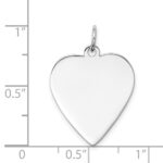 14k White Gold Plain .027 Gauge Engravable Heart 23x19mm Disc Charm - Image 3