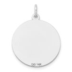 14k White Gold Etched Design Edge .018 Gauge Round Engravable 19mm Disc Charm - Image 3