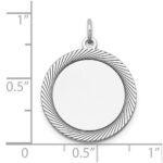 14k White Gold Etched Design Edge .027 Gauge Round Engravable 19mm Disc Charm - Image 4