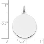 14k White Gold Plain .009 Gauge Round Engravable 18mm Disc Charm - Image 3