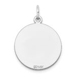 14k White Gold Plain .027 Gauge Round Engravable 19mm Disc Charm - Image 3