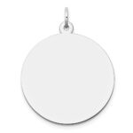 14k White Gold Plain .018 Gauge Round Engravable 24mm Disc Charm