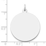14k White Gold Plain .035 Gauge Round Engravable 24mm Disc Charm - Image 3