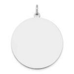 14k White Gold Plain .035 Gauge Round Engravable 25mm Disc Charm