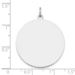 14k White Gold Plain .027 Gauge Round Engravable 25mm Disc Charm - Image 3