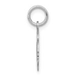 14k White Gold Plain Small.027 Depth Facing Left Engravable Girl Charm - Image 2