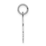 14k White Gold Plain Medium.027 Depth Facing Right Engravable Girl Charm - Image 2