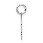 14k White Gold Plain Medium.018 Depth Facing Left Engravable Girl Charm - Image 2