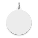 14K White Gold Plain .035 Gauge Round Engravable 22mm Disc Charm