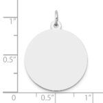 14K White Gold Plain .009 Gauge Round Engravable 22mm Disc Charm - Image 4
