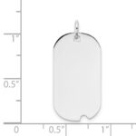 14k White Gold Plain .011 Gauge Engravable 25x13mm Dog Tag with Notch Disc Charm - Image 3
