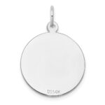 14k White Gold Etched Edge .035 Gauge Engraveable Round 19mm Disc Charm - Image 3