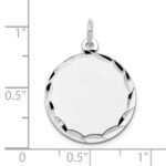 14k White Gold Etched Edge .013 Gauge Engraveable Round 19mm Disc Charm - Image 4