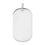 14k White Gold Plain .009 Gauge Engraveable 23x14mm Dog Tag Disc Charm