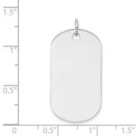 14k White Gold Plain .013 Gauge Engraveable 29x16mm Dog Tag Disc Charm - Image 2
