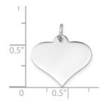 14k White Gold Plain .013 Gauge Engraveable Heart 16x18mm Disc Charm - Image 3