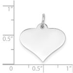 14k White Gold Plain .013 Gauge Engraveable Heart 18x19mm Disc Charm - Image 3