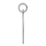 14k White Gold Plain Medium.009 Depth Facing Left Engravable Girl Charm - Image 2