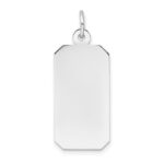 14k White Gold Plain .013 Gauge Rectangular Engravable 26x12mm Disc Charm