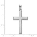 14k White Gold Florentine Satin Cross Pendant - Image 3