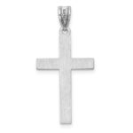 14k White Gold Polished Cross Pendant - Image 4