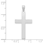 14k White Gold Polished Cross Pendant - Image 3
