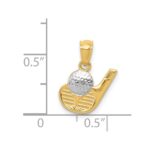 14k and White Rhodium Golf Ball and Club Pendant - Image 3