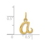 14k Yellow Gold Letter A Initial Charm - Image 4