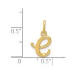 14k Yellow Gold Letter E Initial Charm - Image 4