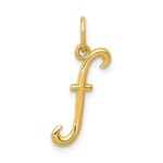 14k Yellow Gold Letter F Initial Charm